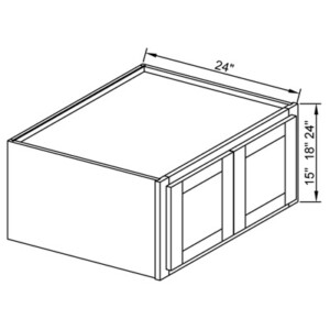 W361524B - 15" Double Door Wall Bridge Cabinet 24" Deep - Ultra White Shaker