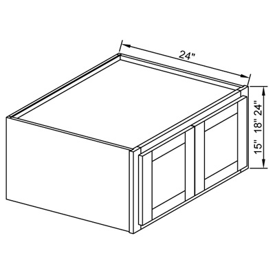 W361524b 15 Double Door Wall Bridge Cabinet 24 Deep Midtown