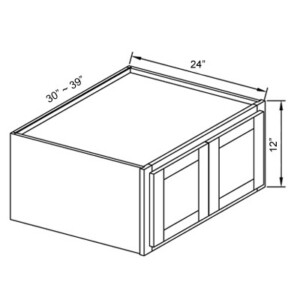W361224B - 12" Double Door Wall Bridge Cabinet 24" Deep - Ultra White Shaker