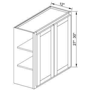 W3630B - 30" Double Door Wall Cabinet - Pearl Glaze