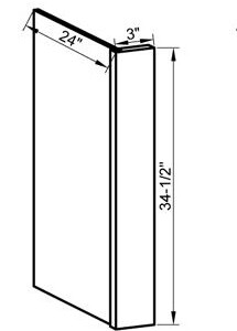 DWR33412 - Dishwasher End Panel w/3" Stile - Uptown White