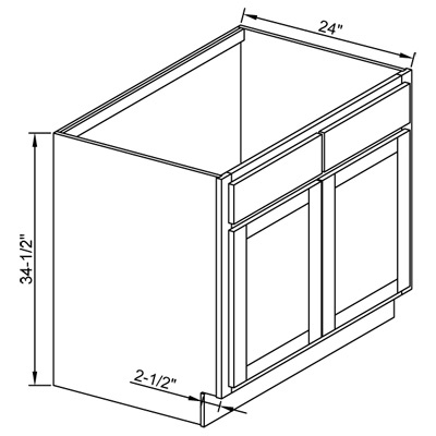 Kitchen Sink Base Cabinet | Unfinished Poplar | Shaker Style | 42