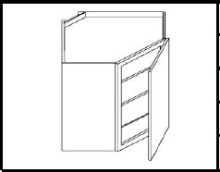 WDC274215 - 42" Wall Diagonal Corner Cabinet Single Door 15" Depth - Midtown Grey