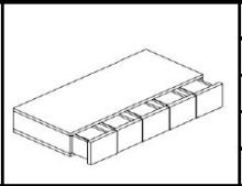 JKNC-K3-WWRC6 - Wall Horizontal Drawers - 5 Drawer - Greige Maple
