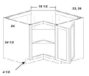 Lazy Susan 33" Rotating Wood Shelving - Ultra White Shaker
