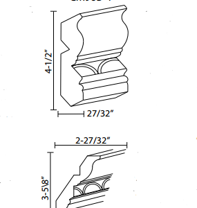 CM96B-4 - 3 5/8" Egg and Dart Crown Moulding - Pearl Glaze