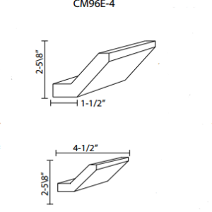 CM96E-4 - 4 1/2" Angle Crown Moulding - Ultra White Shaker