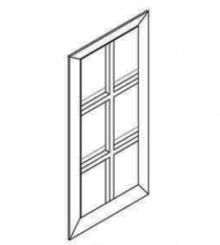W1530MGD - 15" x 30" Mullion Glass Door - Midtown Grey