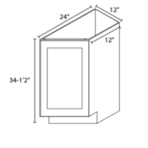 BTC12R - 12" Right Base Transitional Cabinet - Midtown Grey