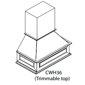 CWH36 - 36" Range Hood - Blaze Black Shaker