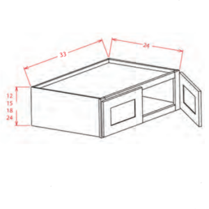 W331224 - Wall Cabinet 33" x 12" x 24" - Shaker Dove