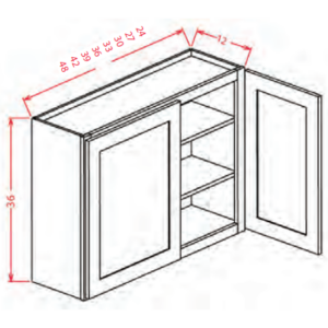 W3036 - Double Door Wall Cabinet 30" x 36" - Shaker Dove