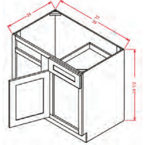 BBC42 - Blind Base Corner 42" - Shaker Antique White