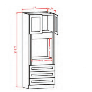 Oven Cabinet 33" x 84" - Charleston Antique White