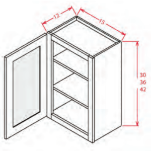 W1530GD - Wall Cabinet 15" x 30" Glass Door - Shaker Black