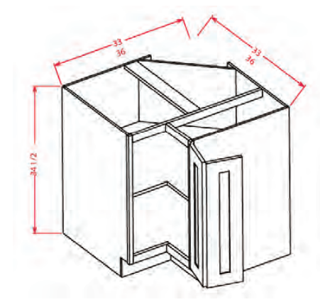 Ber33 Base Corner Cabinet 33, Lower Corner Kitchen Cabinet Dimensions