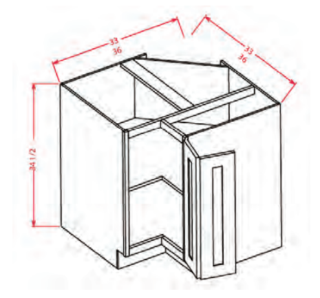 BER33 - Base Corner Cabinet 33 - Shaker White