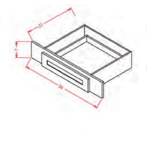 VKD36 - Vanity Knee Drawer - Shaker Antique White