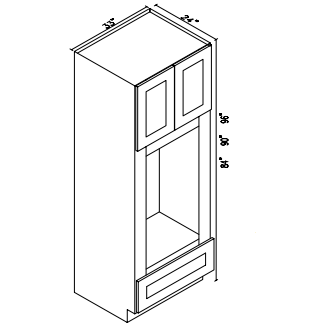 OM3384B - 84 Oven / Microwave Cabinet - Uptown White - Discount