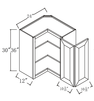 Bi Fold Corner Wall Cabinet 24 X 30