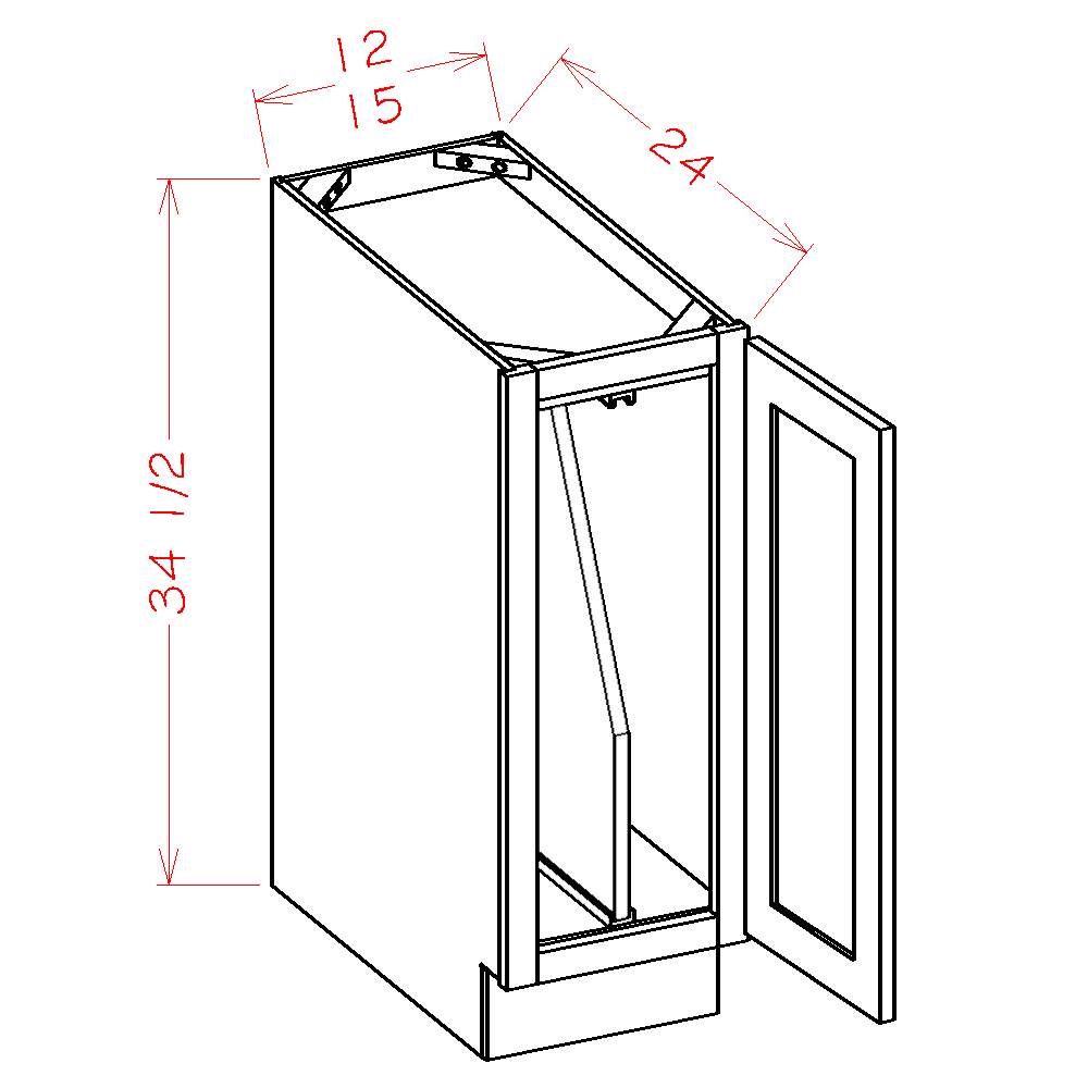 Kitchen Cabinet Kings TD12 Broadway White Base Tray Divider