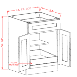 B30S1RS - One Rollout Shelf Base Cabinet 30" Kit - Edgeline White