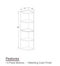 JKNC-H9-WES0942L/R - Wall End Shelf - Pearl Maple