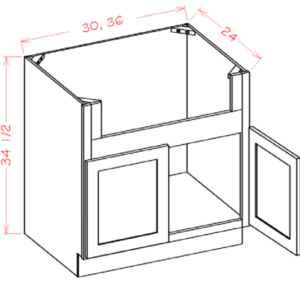 FSB30 - 30" Farm Sink Base Cabinet  - Shaker Black