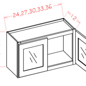 W3018GD - Stacker Wall Glass Door Cabinet with Finished Interior - Shaker Dove