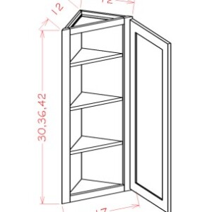 AW1236 - Angle Wall Cabinet 36"H - Oxford Toffee